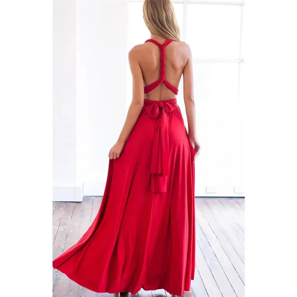 Sexy Frauen Multiway Wrap Cabrio Boho Maxi Club Rotes Kleid Verband Langes Kleid Party Brautjungfern Infinity Robe Longue Femme.