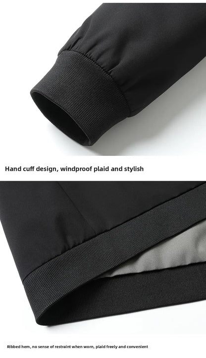 Premium Wrinkle Free Reversible Breathable Baseball Collar Men Blazer Jacket Business Casual Windbreaker Lightweight Coats.