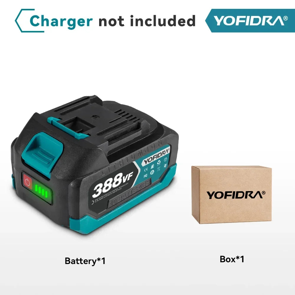 YOFIDRA 388VF 928VF wiederaufladbarer Lithium-Akku, 22500 mAh, 15000 mAh, Li-Ionen-Akku für elektrische Kettensäge, Bohrschlüssel, Elektrowerkzeug