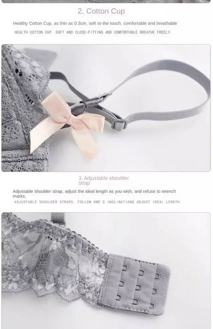 MOYISU French Romantic Lace Comfortable Breathable Sexy Tushy Slim Bra Collection Pure Desire Girls Super Beautiful Underwear SE