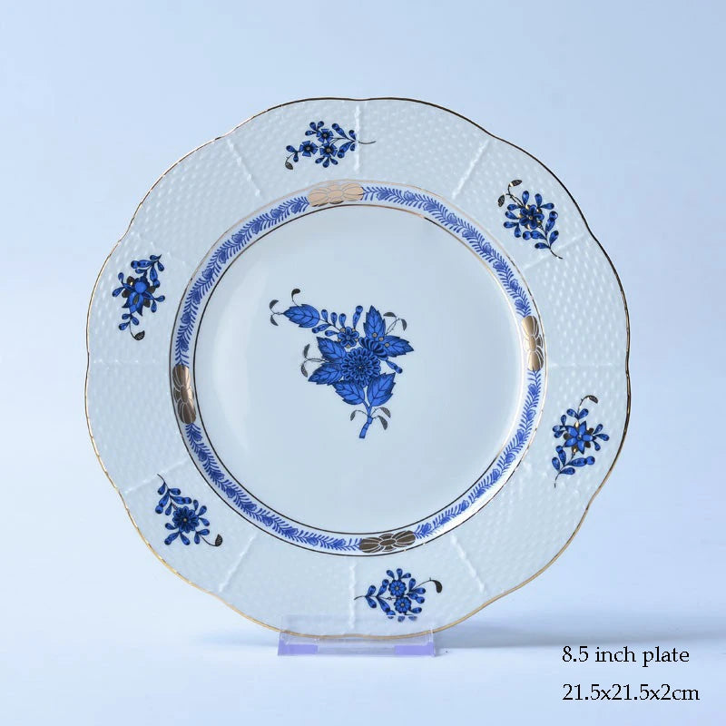 Flower Basket Coffee Cup and Saucer Set Ceramic Cup Saucer Gift Box Bone China Afternoon Tea Pastoral Flower Home Drinkware