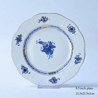 Flower Basket Coffee Cup and Saucer Set Ceramic Cup Saucer Gift Box Bone China Afternoon Tea Pastoral Flower Home Drinkware