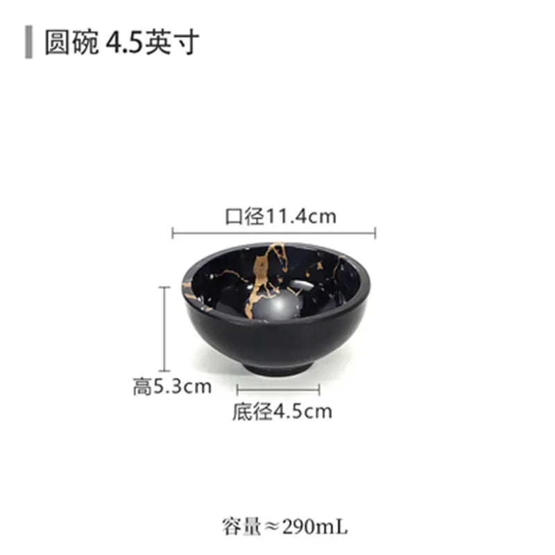 Marble Texture Imitation Melamine Plate BBQ Tableware Cake Fruits plates Snack Tray Outdoor Party Dishes Steak