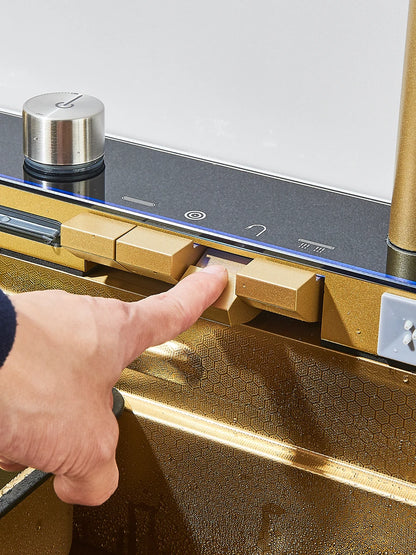 Große 304 Küchenspülen, 75 x 45 cm, Edelstahl, Küchen-Wasserfall-Waschbecken, Digitalanzeige, großes Einzelwaschbecken, Geschirrspüler-Wasserhahn