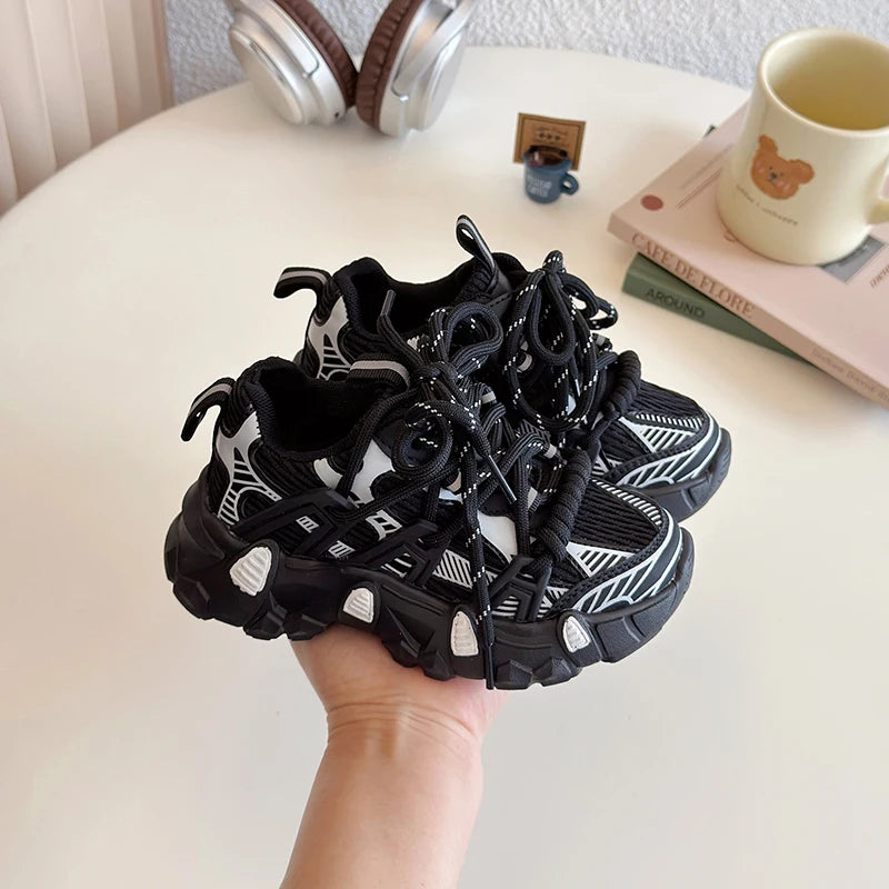 Kids Sneakers for Girls 2025 New Toddlers Causal Shoes Spring Autumn Chunky Versatile Children School Basketball Shoes Non-slip.