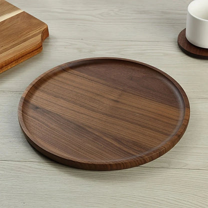 Round Wooden Decorative Serving Tray for Coffee Table and Home Decor, Round Wood Tray for Table Centerpiece, Small Candle Tray.