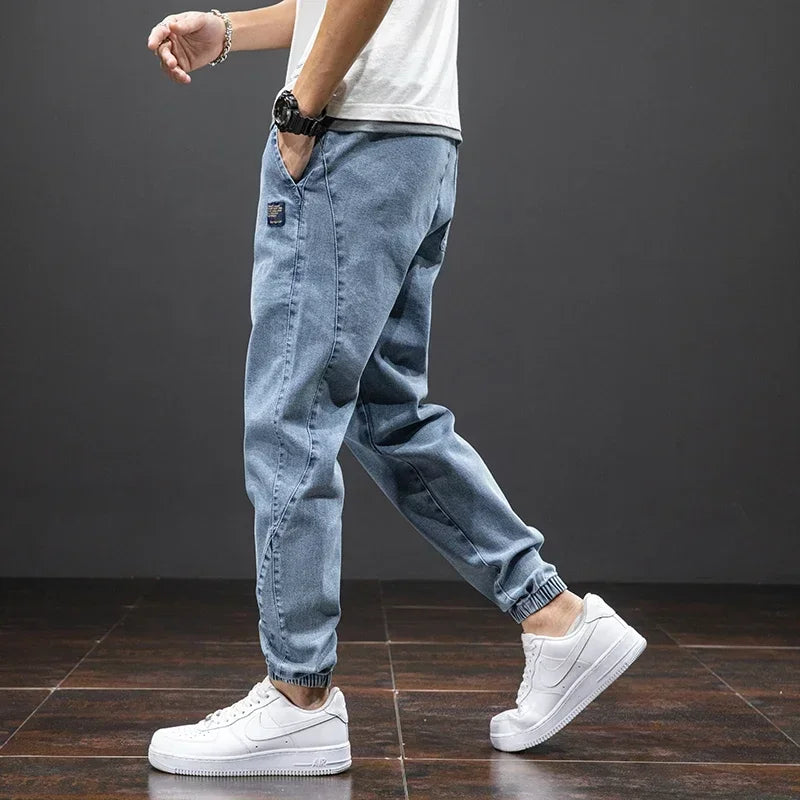 Spring Summer Jeans Men Fashion Tapered Harem Denim Pants Casual Jogger Baggy Jean Trousers Male Plus Size 5XL Streetwear.