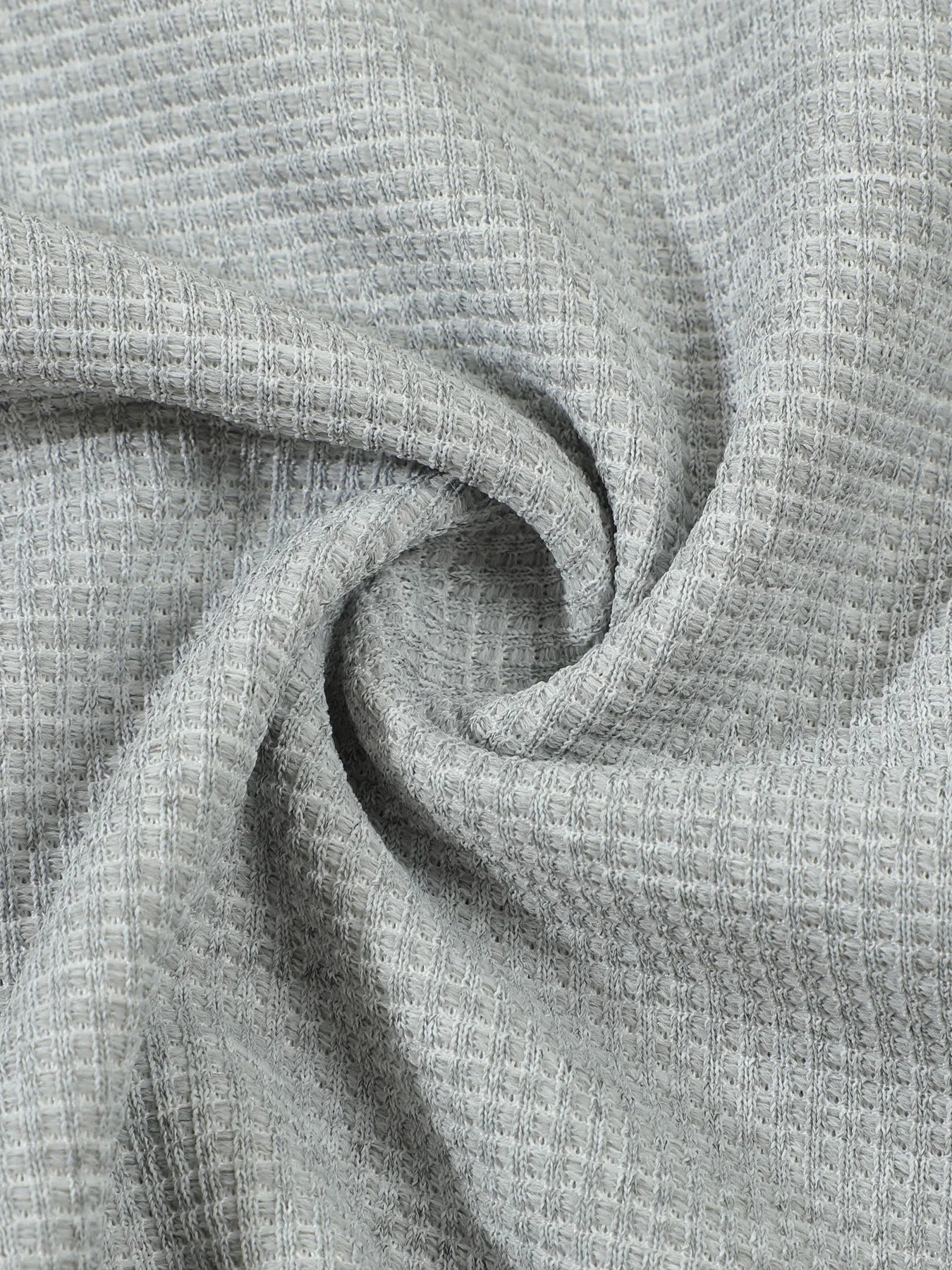 Men's Waffle Check Stand-Up Collar Semi-Casual Business Suit Two-Piece Set Button-Down Top with Comfortable Trousers