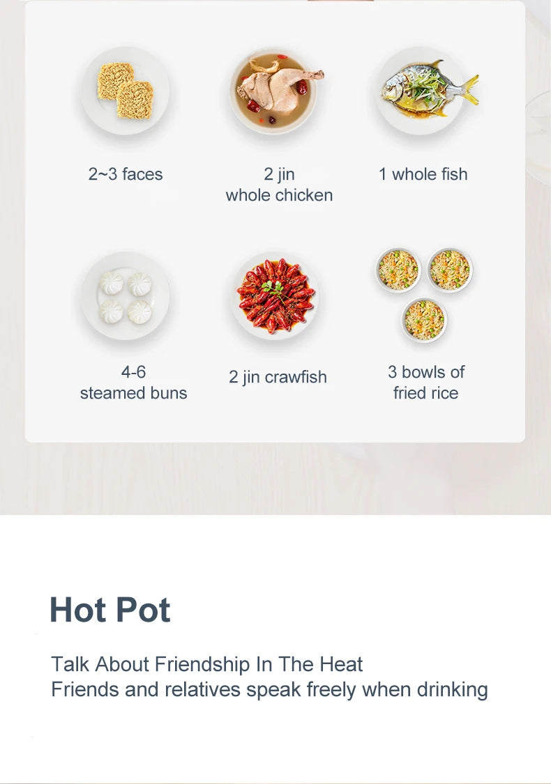 Electric Rice Cooker Multicooker Multifunction Pot Mini Hotpot Pan Soup Home Appliances for The Kitchen Pots Offers 1-2 People.