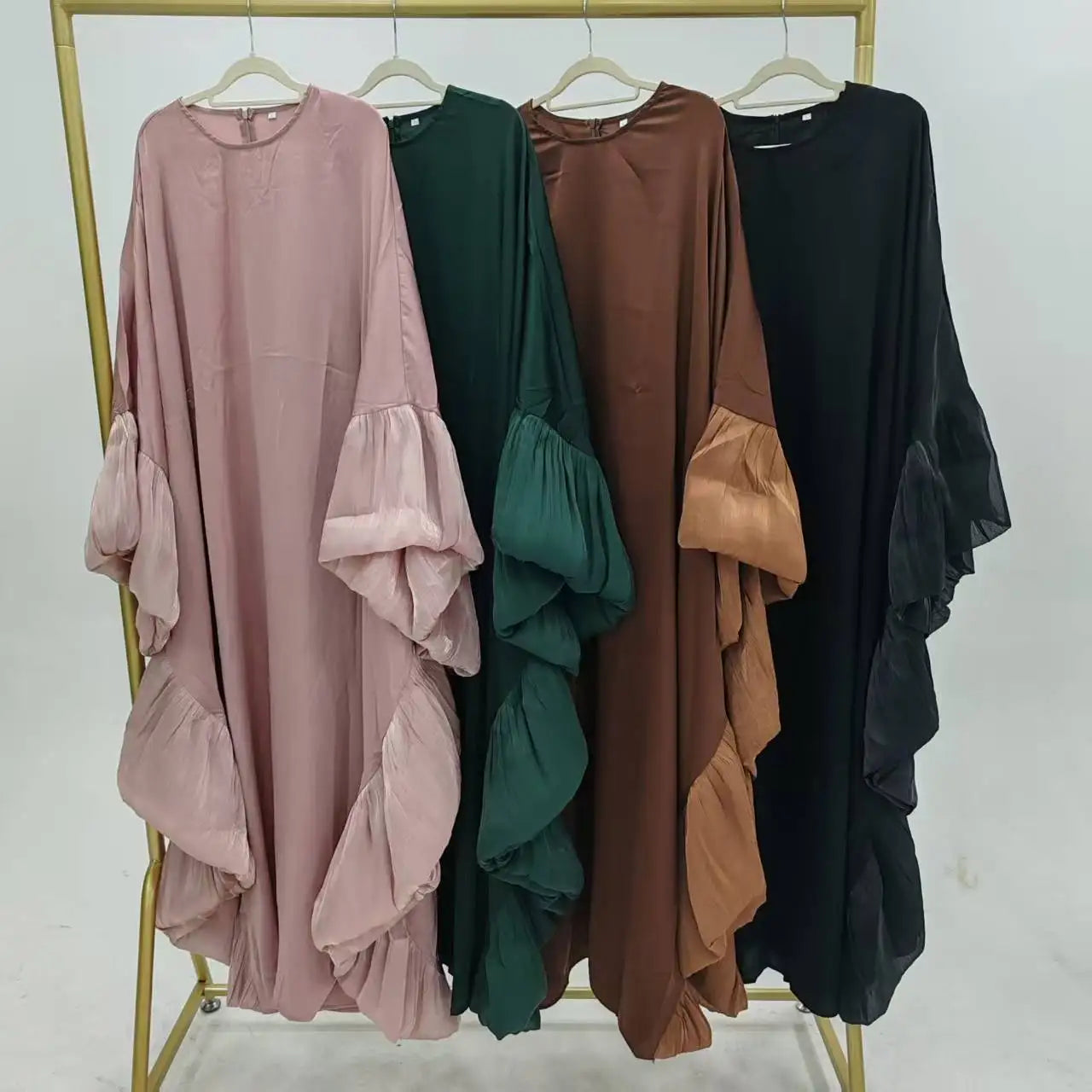 2025 Eid Arabic Muslim Women Modest Dress Luxury Dubai Abaya Islamic Party Lace-detailed Sleeves Robe Festival Turkey Outfit