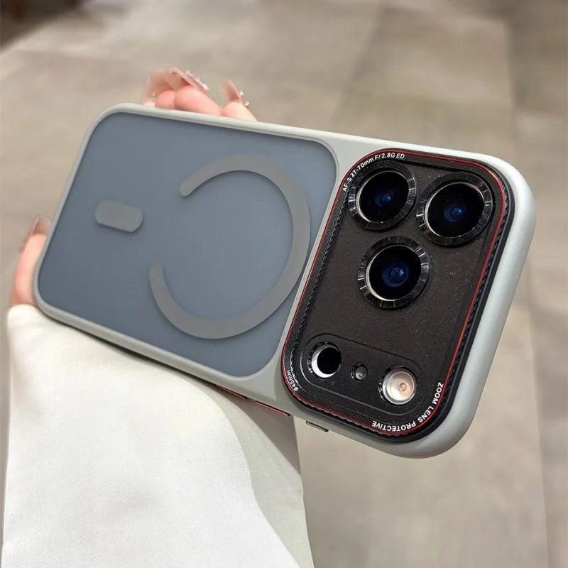 Original For Magsafe Magnetic Matte Phone Case For iPhone 14 15 16 17 Pro Max 17 Air Shockproof Armor Camera Protection Cover.