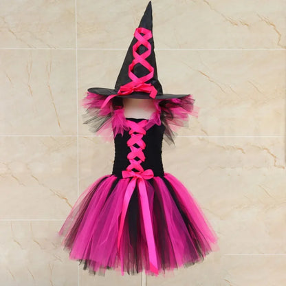 Halloween Malefice Kostüm für Kinder Karneval Party Kleidung Set Hexe böse Königin Cosplay Kostüm für Mädchen Phantasie Tüll Tutu Kleid.