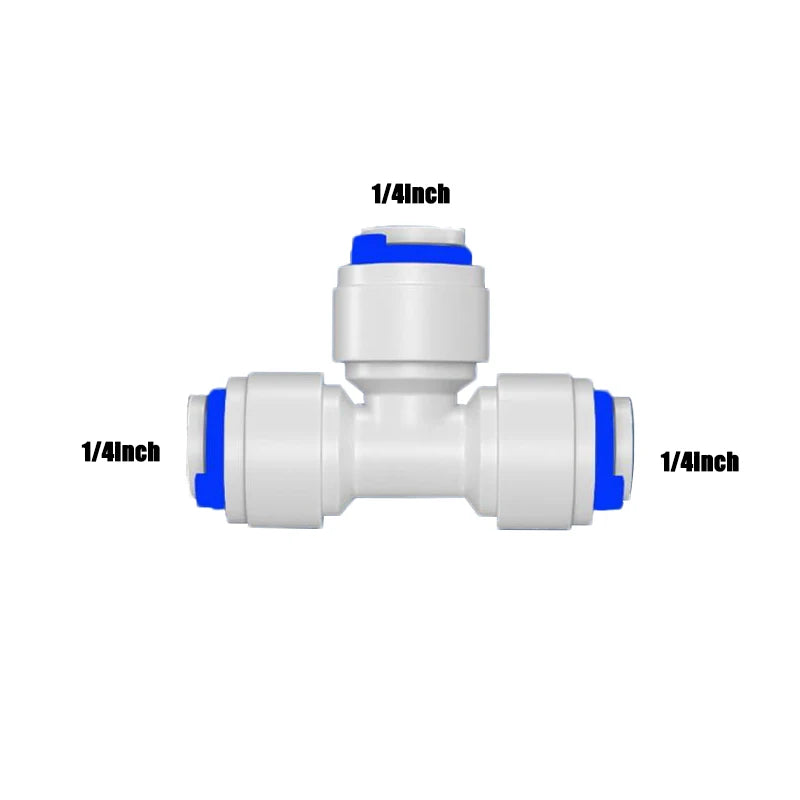 10PCS RO Water Hose Connection Straight Elbow Tee 1/4" Coupling Plastic Quick Pipe Fitting Reverse Osmosis Connector