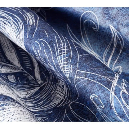 Blue Painting Vintage High Waist Ball Gown A-line Loose Women's Skirt Knee-Length Long Skirts For Women Clothing Fashion 2025.