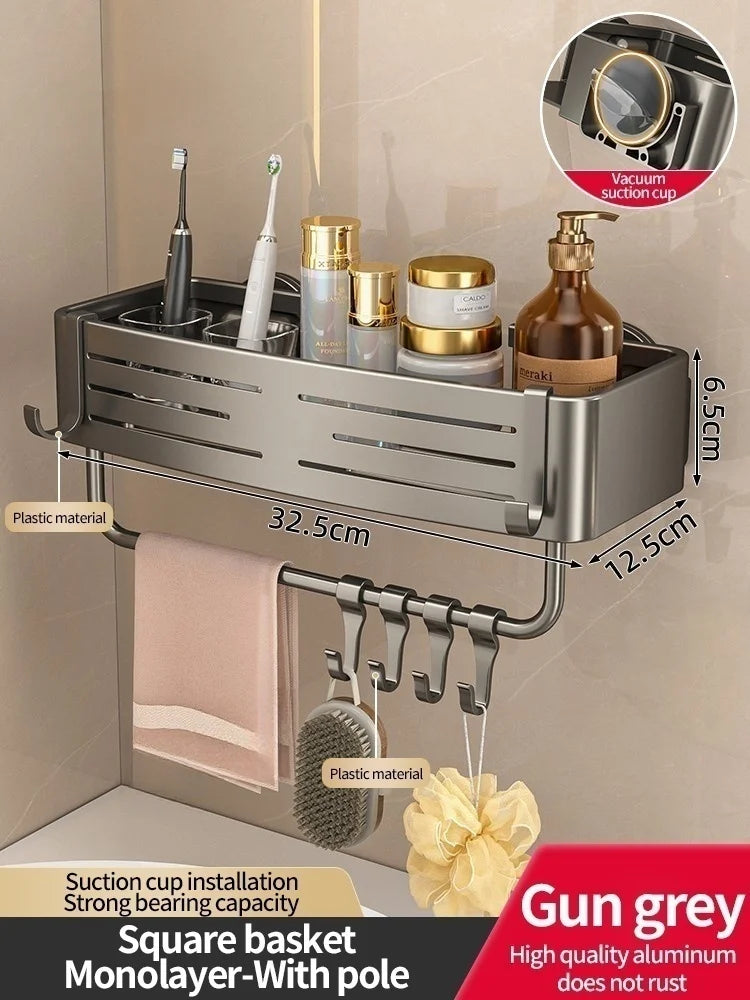 Kein Bohren Saugnapf Badezimmer-Saugregal Perforationsfreie Toilette Wandmontierter Duschgel-Dreieckskorb Badezimmerregal