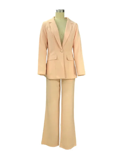 2025 ZL1396 Autumn New Cross-Border Women's Fashion Elegant Long Sleeves Suit Straight-Leg Trousers Suit Already In Stock.