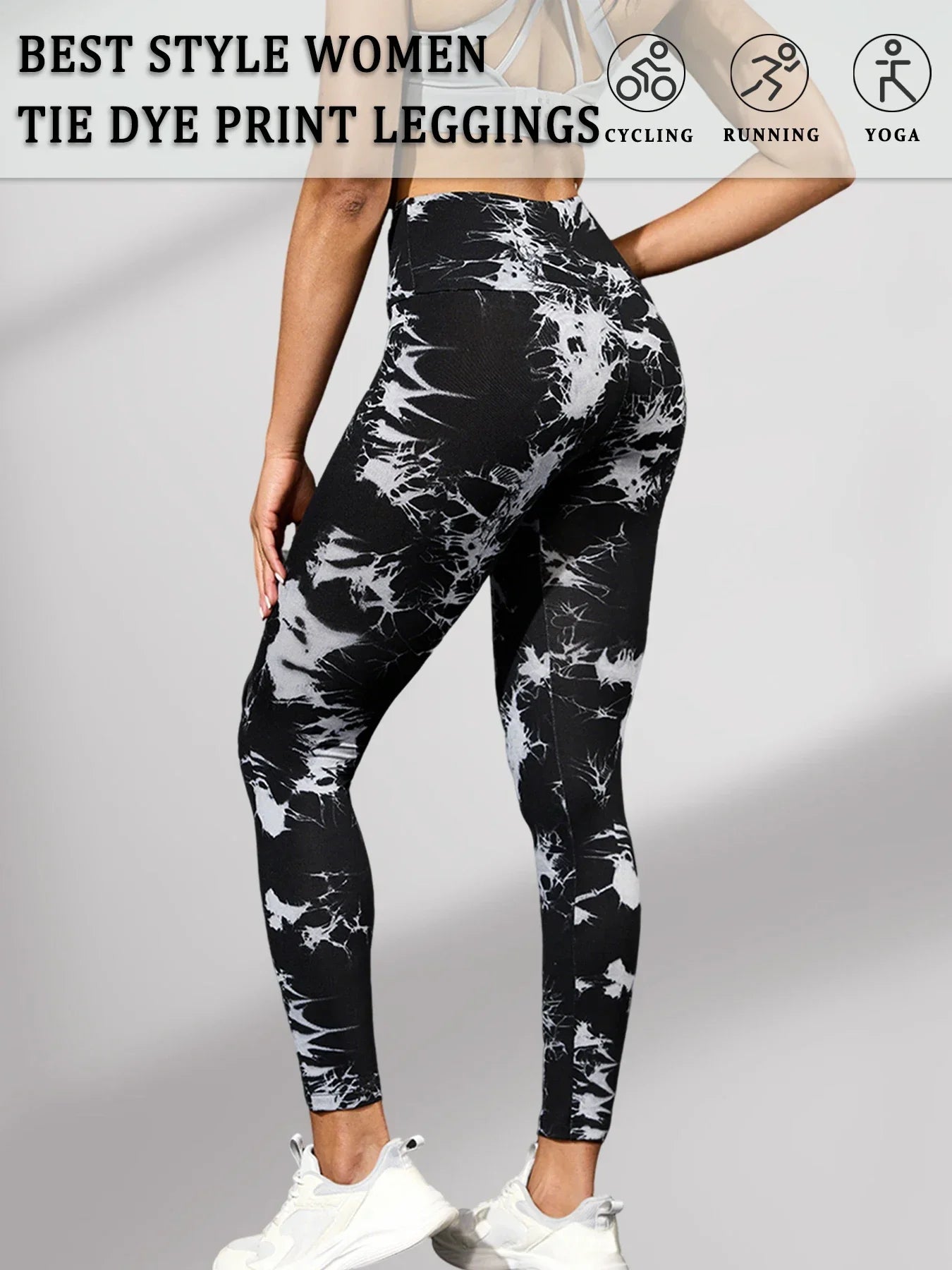 Super Soft High Waisted Tie Dye Leggings for Women Yoga Running Gym No See Through Workout Athletic Tights Push Up Gym Fitness.