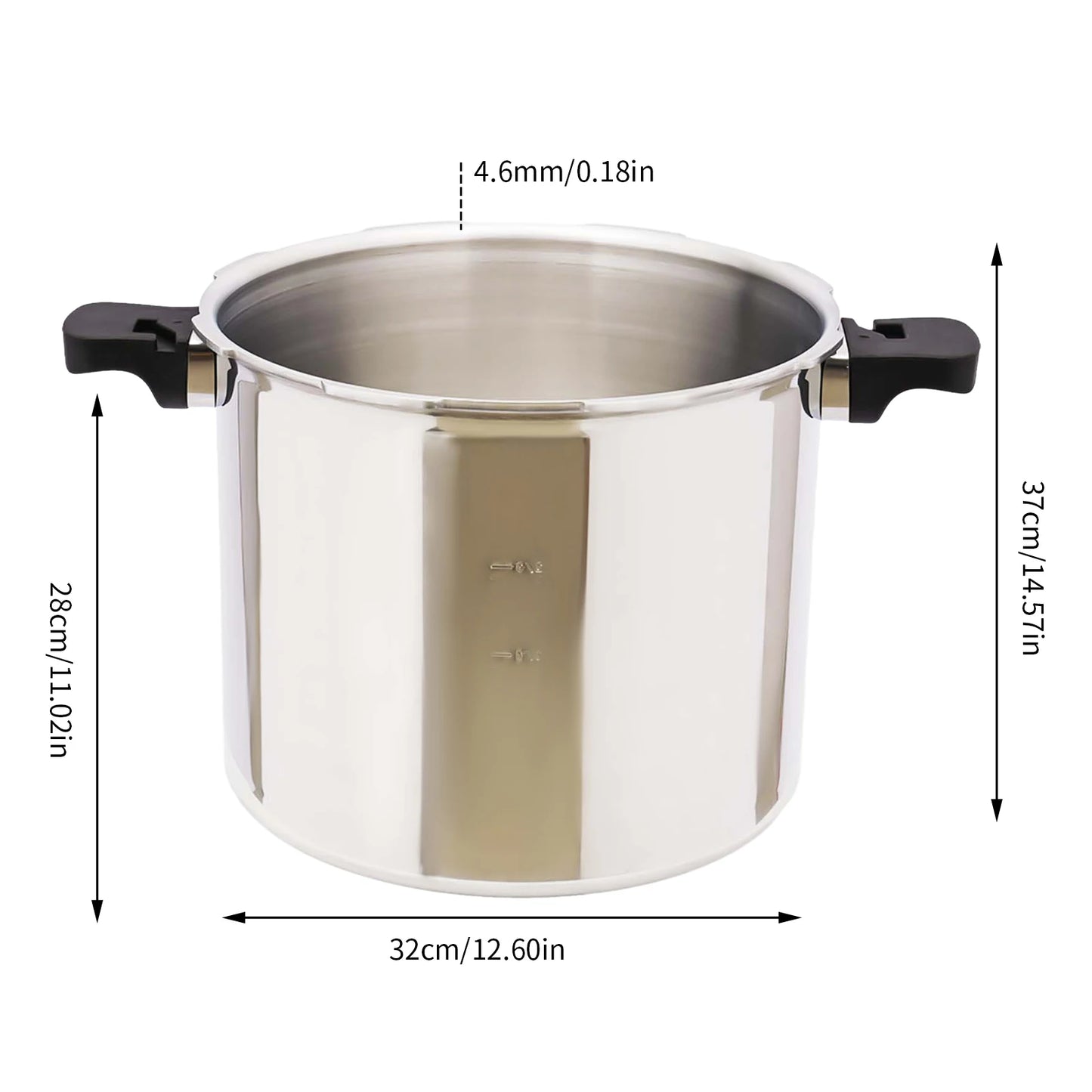22L Aluminium Alloy Pressure Canner 90Kpa Thickened Explosion-proof Pressure Cooker Pot with Pressure Gauge and Safety Valve.