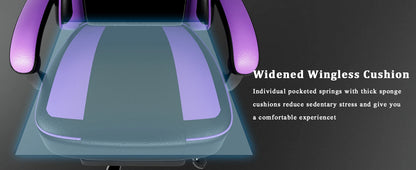 Gaming-Stuhl mit Taschenfederkissen und Fußstütze, ergonomischer Computerstuhl für Erwachsene, atmungsaktiver Spielstuhl aus PU-Leder, Adj