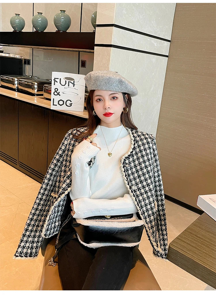 Langarm Beiläufige Dünne Pullover Mode Taste Grundlegende Gestrickte Tops Frauen Rollkragenpullover Koreanische Mode Einfache Chic Kleidung