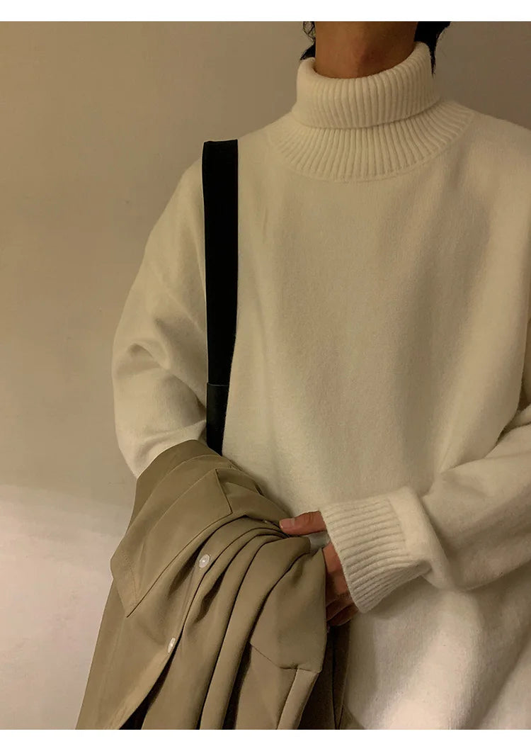 Turtleneck Men's Sweater Autumn 2025 New Knitted High Neck Pullover Streetwear Comfortable Fitness Tops Clothing Knitwear.