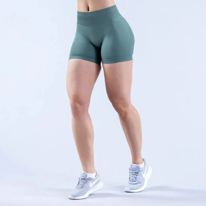 Summer High Waisted Yoga Shorts Women  Fashionable and Sexy Running Fitness Pants Solid Color High Elastic Yoga Leggings.