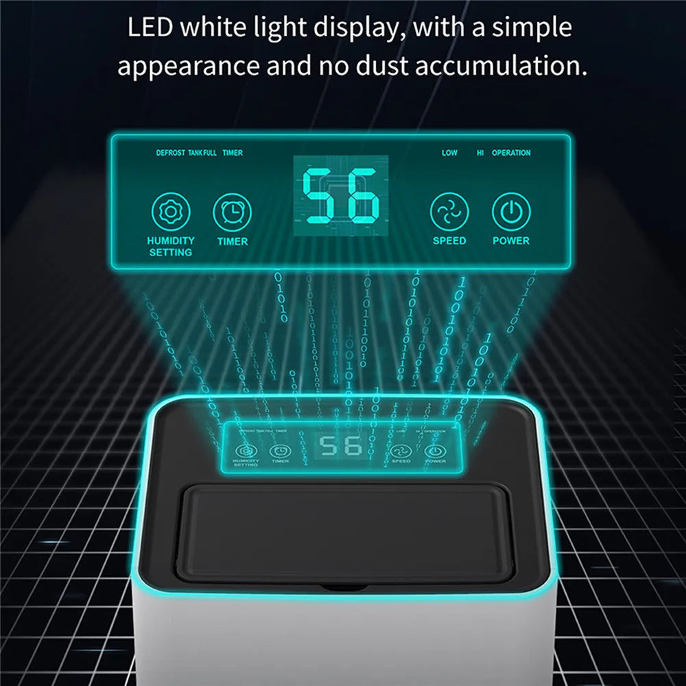 3.2L Household Dehumidifier Moisture Absorbent Desktop Air Dryer Drying Machine Electric Absorber Bedroom Kitchen LED Display.