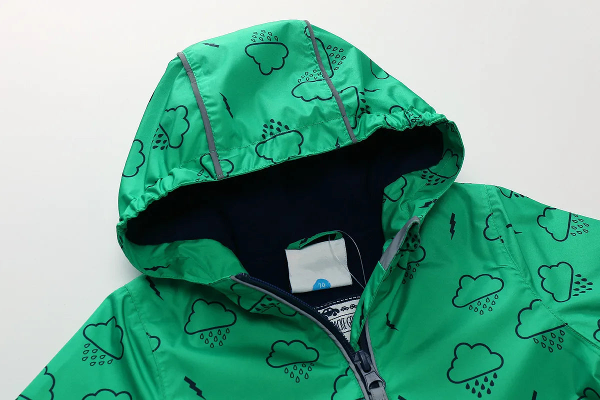 HONEYKING Children's Raincoat Suit Baby Waterproof Overalls Toddler Pants Girl Jumpsuit Rainwear Boy's Jacket And Trousers Set.