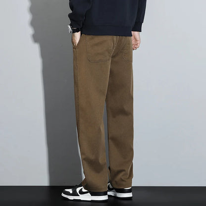 Mens Lyocell Straight Loose Elastic Waist Jeans 2025 Autumn Winter Fashion Brand Comfortable Versatile Pants Plus Size 5XL.