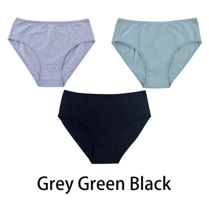 3PCS/Set Women Sexy Seamless Cotton Panties Big Size Underwear Female Underpants Girls 6 Solid Color Soft Briefs Lingerie 8815