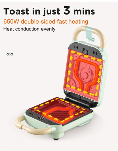 Mini Sandwich Machine Breakfast Maker Multi Cookers Toasters Electric Ovens Hot Plates Bread Pancake Waffle Donuts.