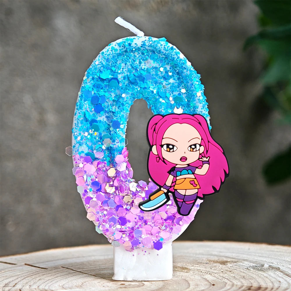 Heißer Kpop Dämon Jäger Thema Kerze 3D Nummer 0-9 Kinder Geburtstag Kuchen Dekoration Baby Dusche Anime Party liefert Geschenke