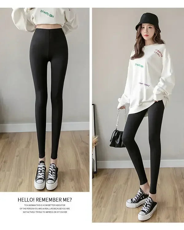 Hoch taillierte, dünne Leggings aus Modal-Baumwolle, Übergröße, Sicherheitshose, elastische Oberbekleidung, Leggings mit mittlerer Taille für Damen.