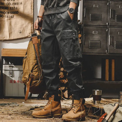 ARENS Techwear Cargo Pants Men Black Cargo Trousers Male Vintage Japanese Streetwear Hip Hop Pockets Casual Safari Style Loose.