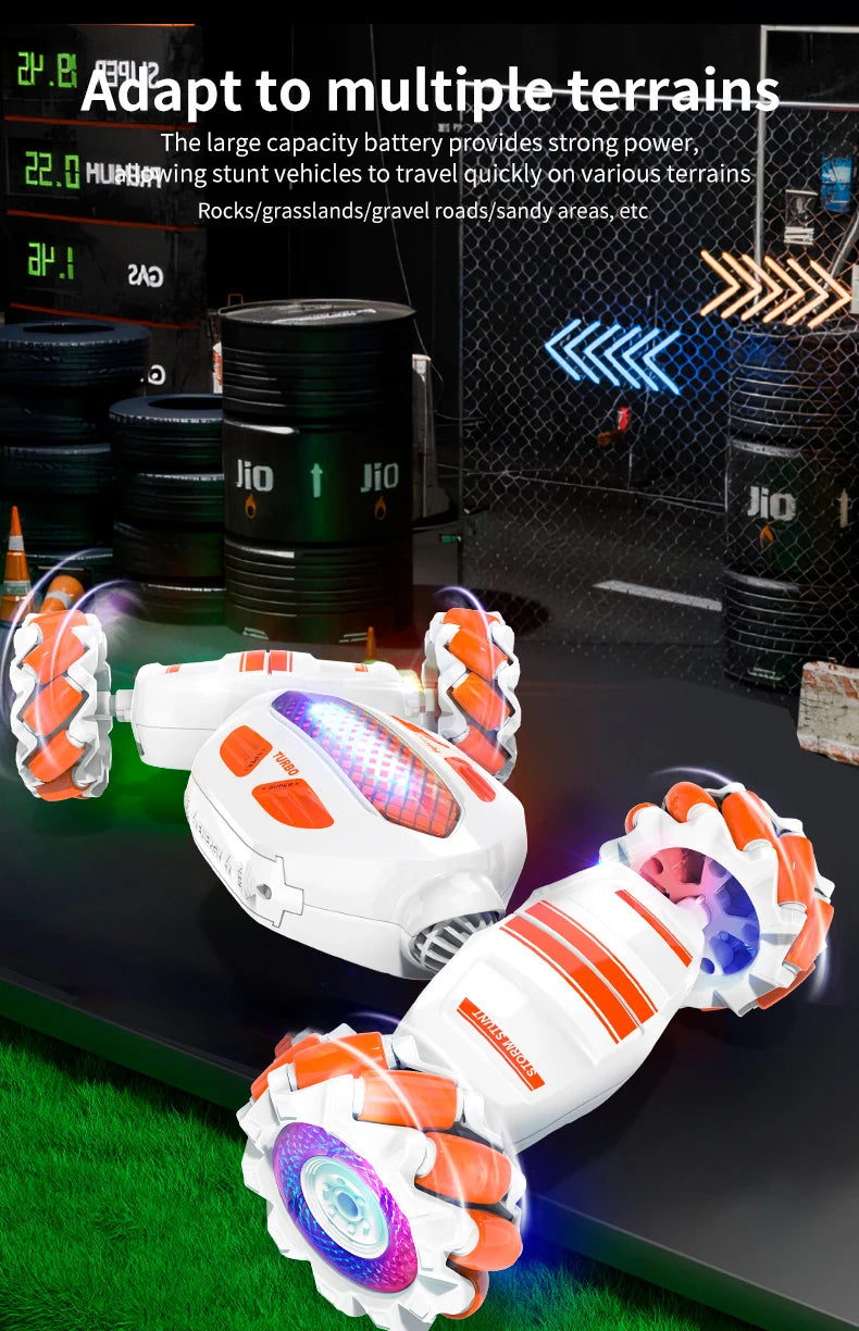 Teeggi S922 2.4G RC Stunt Car 4WD Double Remote Control 360° Degree Rotation RC Off Road Climbing Kids Rc Drift Car Toy for Gift.