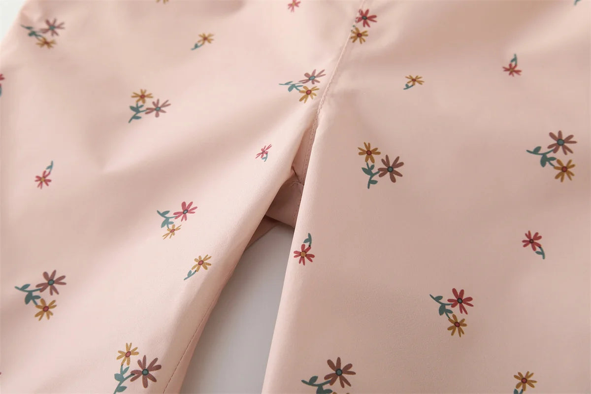 HONEYKING Children's Clothing Sets Raincoat Suit Baby Waterproof Overalls Pants Girls Jumpsuit For Kids Jacket And Trousers Set.