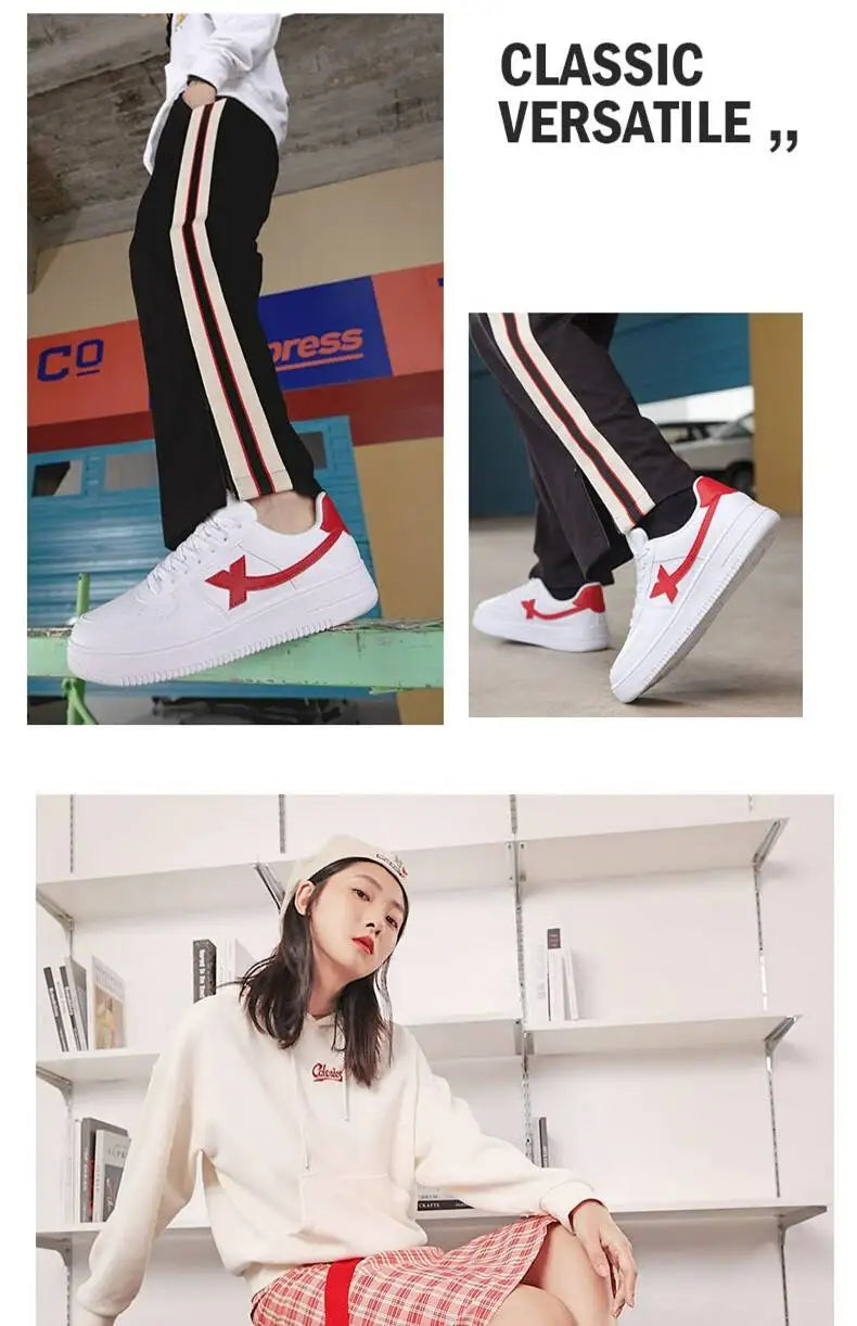 Xtep Skateboarding Shoes Non-Slip Wear-Resistant Casual White Couple Skate Sneakers Male Female Luxury Brand Shoes 881219319851.