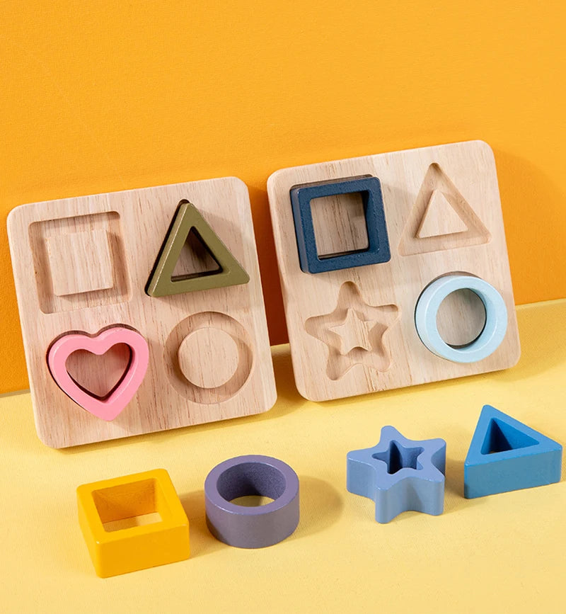 Montessori Baby Puzzles Silicone Toys Geometric Shape Jigsaw Board Matching Games Educational Learning Toys Food Grade Silicone.