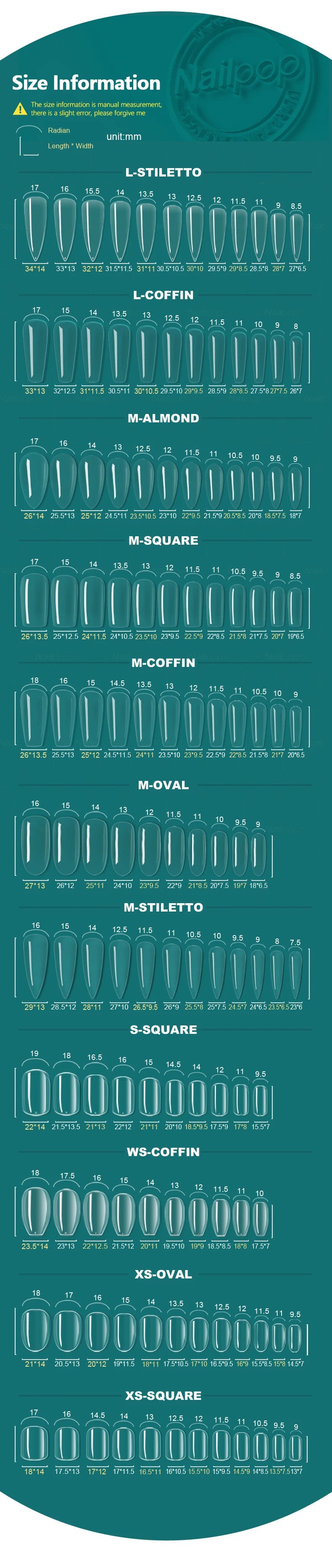 NAILPOP 120pcs Fake Nails Full Cover Press on Nails Coffin Soft Gel American Pose Capsule False Nail Tips for Extension System.