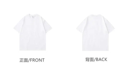 Summer Light Green Heavy Weight 300G Short Sleeved T-shirt Cotton  Men's Loose Casual Base Shirt Korean Tee Women's