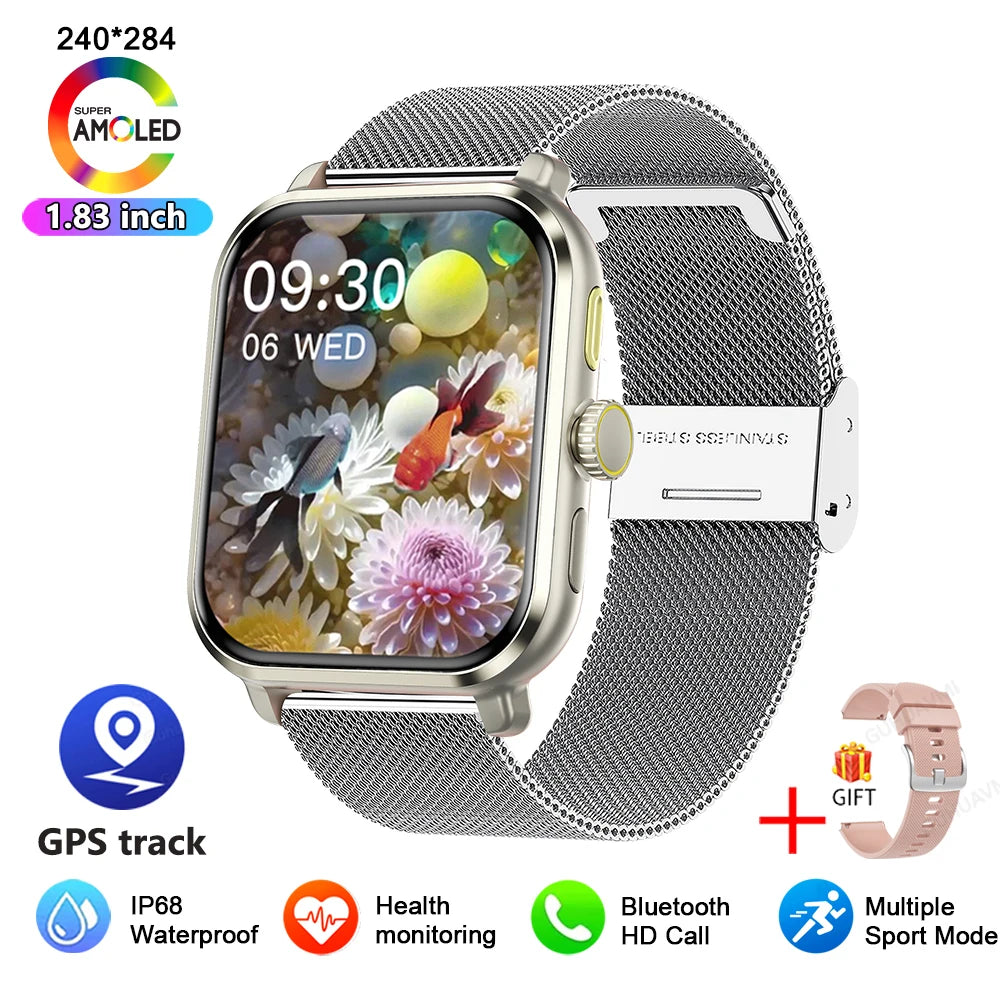 New Women Smart Watch GPS Compass Sport watch Men 1.95" AMOLED Screen Bluetooth Call HeartRate Smart Watch For Xiaomi Huawei IOS