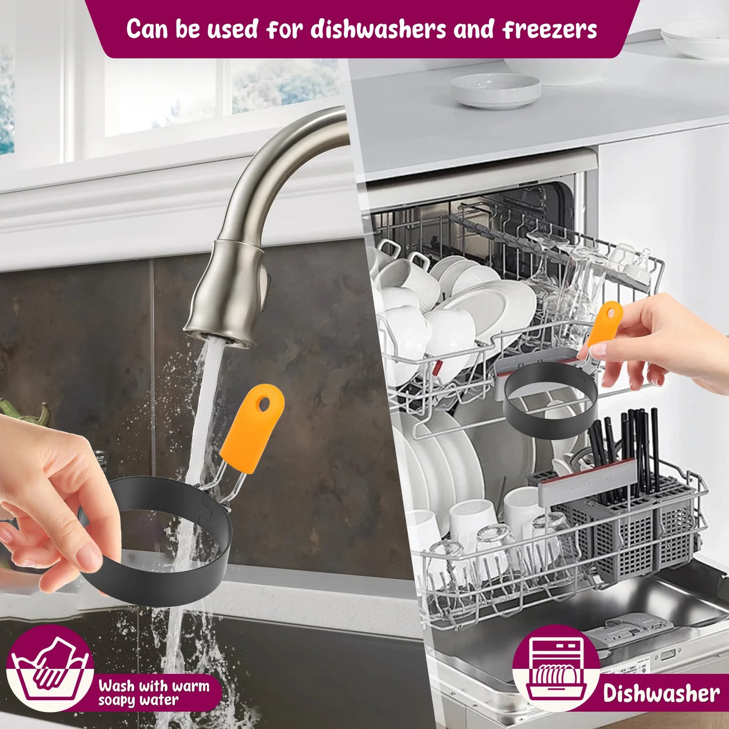 Handheld Batter Dispenser with Fried Egg Mold Set Pancake Cupcake Batter Dispenser Muffin Waffles Pastry Paste Distribution Tool.