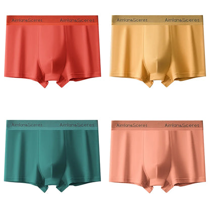 4Pcs Männer Unterwäsche Sportliche Boxer Plus Größe Jugend Boxer Shorts Bequeme Atmungsaktive Flache Hosen männer Quadratische Höschen Slip geschenk