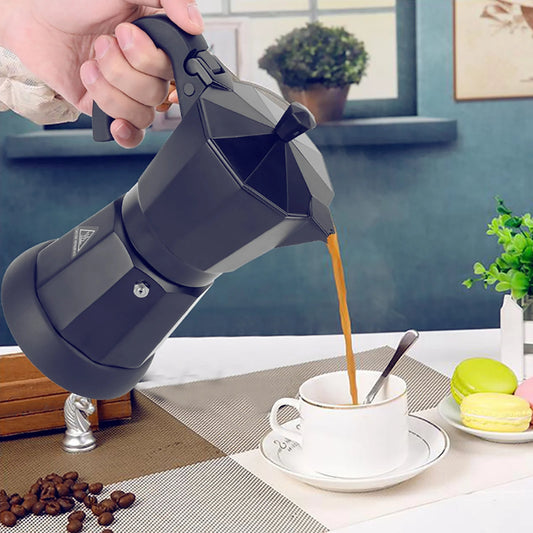 300 ml Electric Coffee Machine Aluminium Espresso Maker Mocha Espresso Pot with Separate Base.
