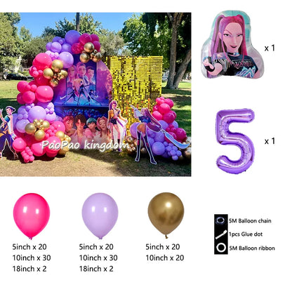 Kpop Dämonenjäger Themen Mädchen Geburtstag Luftballons Dekoration Anzahl Ballon Partyzubehör Babyparty Film Halloween Ballon