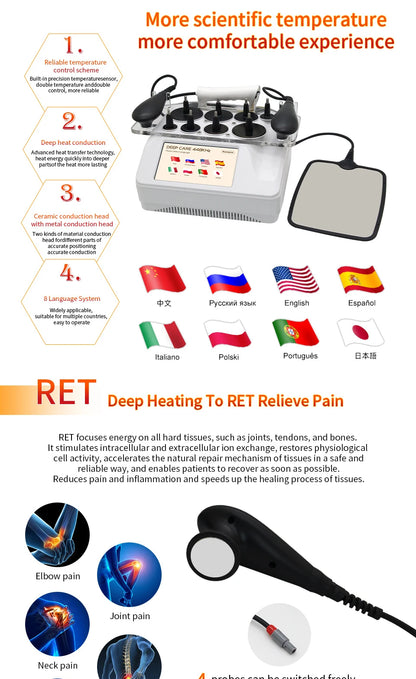 New Arrive 448KHZ NIDIBA Relieve Pain Thermal permeation technique CET RET High Radio Frequency  Promote Lymphatic Circulation.