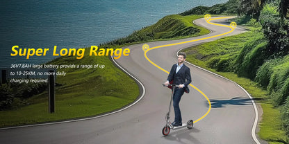 LADPED 350W Scooter Electric 36V Large Capacity Battery Folding Electric Kick Scooter with 8.5 Inch Explosion-proof Tire 31KM/H.
