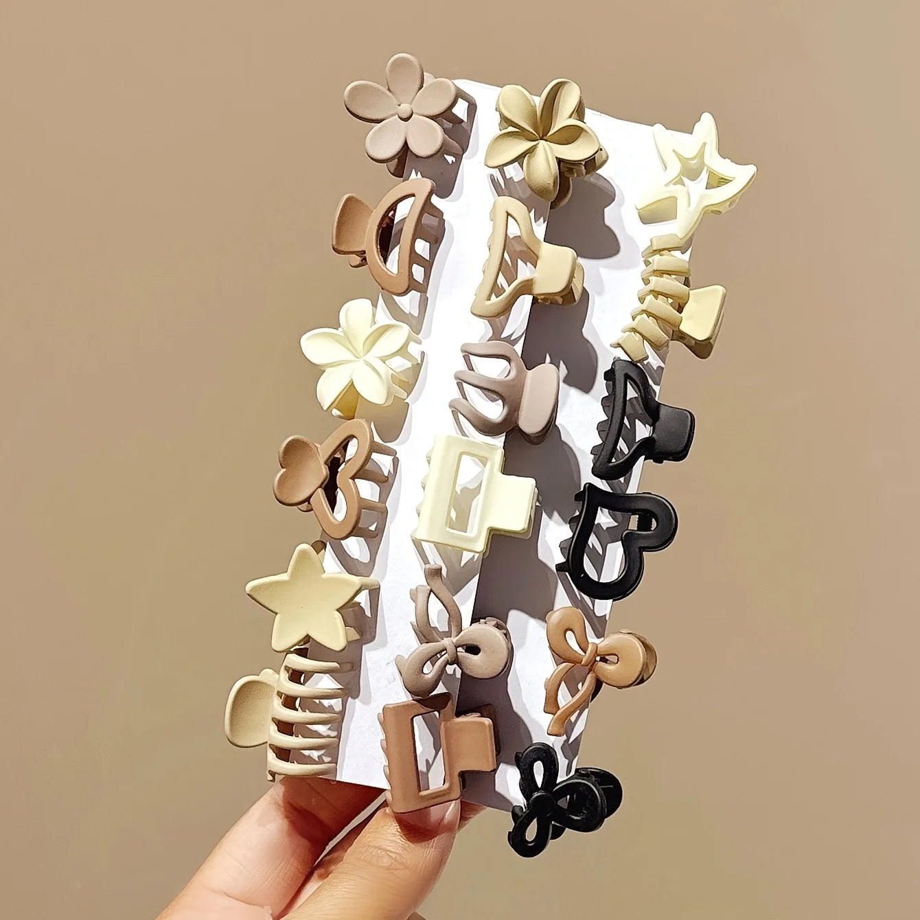5/10/20/30pcs Beige Mixed Pack Small Clips, Cute Girl Accessories - Perfect for Daily Use, Special Occasions, or Travel Gifts.