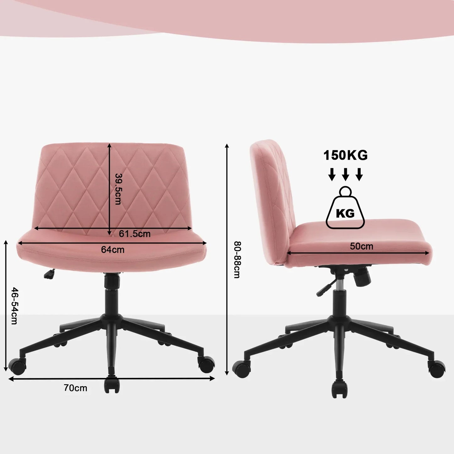 WOLTU Ergonomischer Bürostuhl aus Samt, drehbarer Rollenstuhl, Rückenlehne, gekreuzte Beine, neigbarer, höhenverstellbarer Schminkstuhl