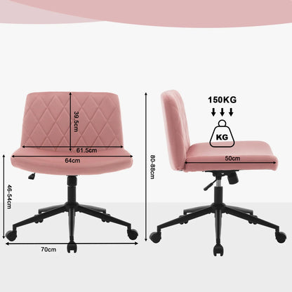 WOLTU Ergonomischer Bürostuhl aus Samt, drehbarer Rollenstuhl, Rückenlehne, gekreuzte Beine, neigbarer, höhenverstellbarer Schminkstuhl